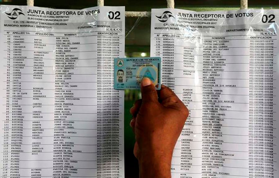 Padrón electoral Nicaragua